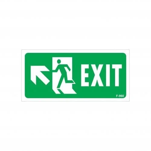 İthalat® Exit Sol Yukarıı Uyarı Levhası 17,5x25 KOD:960