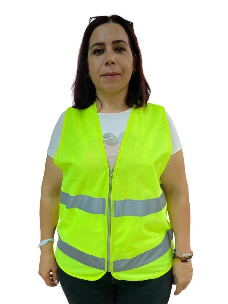 İthalat® Fermuarlı Sarı İkaz Yeleği XL Beden 59 cm
