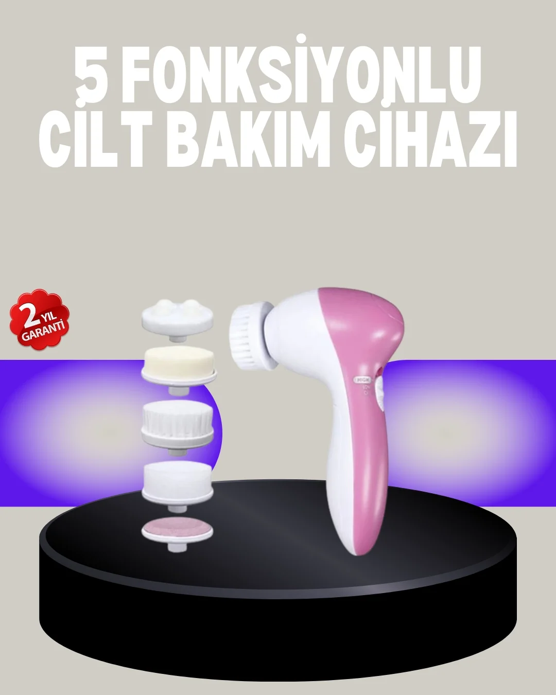 İthalat® Fırçalı Yüz Temizleme ve Spa Masaj Cihazı