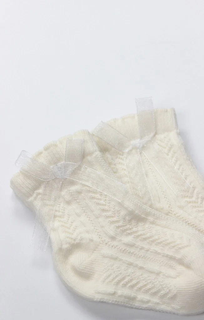 İthalat® Fiyonklu Penye Soket Çorap 2li 10150 Naturel