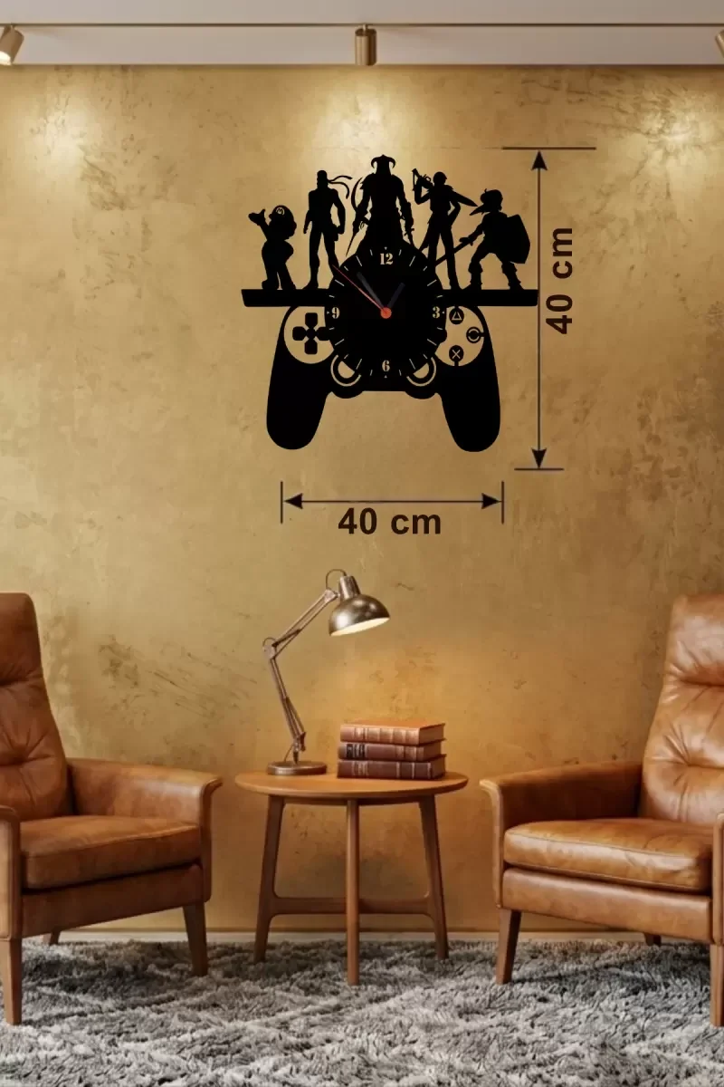 İthalat® Gamer Oyun Odası Dekoratif Duvar Saati - 40x40 cm Lazer Kesim Ahşap Joystick ve Oyun Karakterli Saat İthalat® Gamer Oyun Odası Dekoratif Duvar Saati - 40x40 cm Lazer Kesim Ahşap Joystick ve Oyun Karakterli Saat