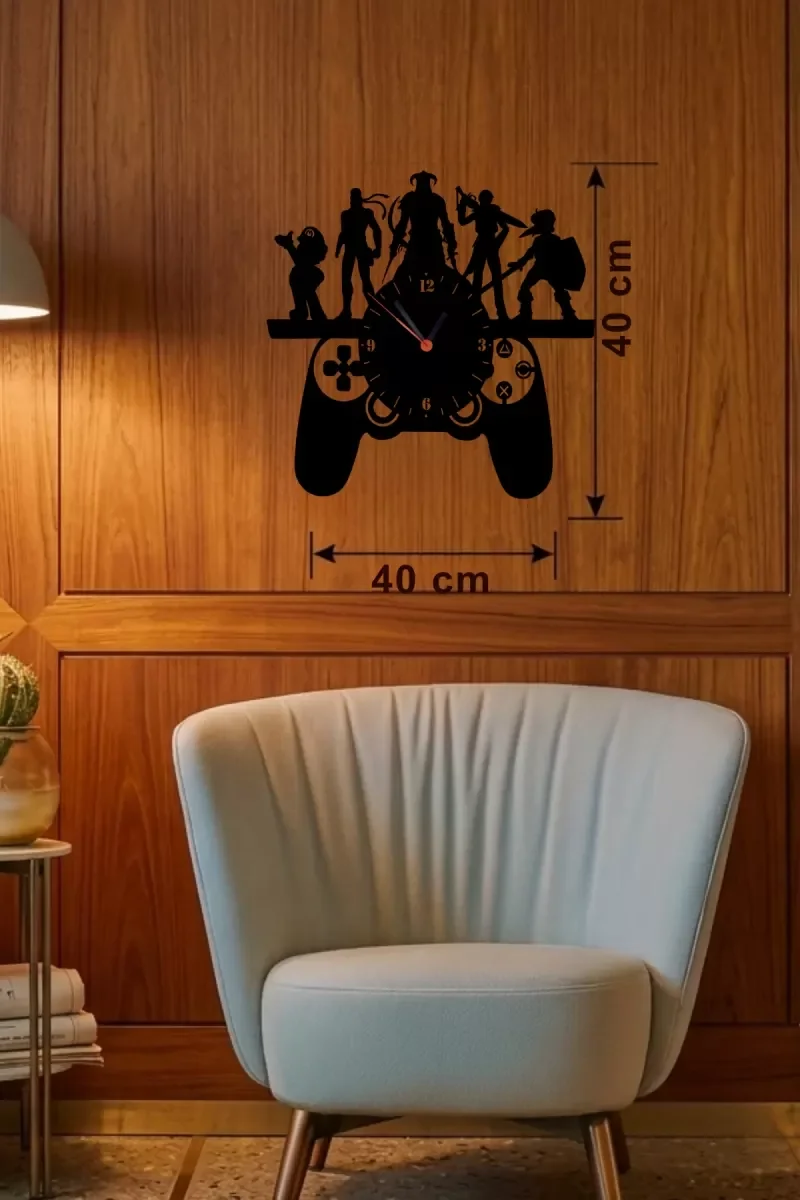 İthalat® Gamer Oyun Odası Dekoratif Duvar Saati - 40x40 cm Lazer Kesim Ahşap Joystick ve Oyun Karakterli Saat İthalat® Gamer Oyun Odası Dekoratif Duvar Saati - 40x40 cm Lazer Kesim Ahşap Joystick ve Oyun Karakterli Saat