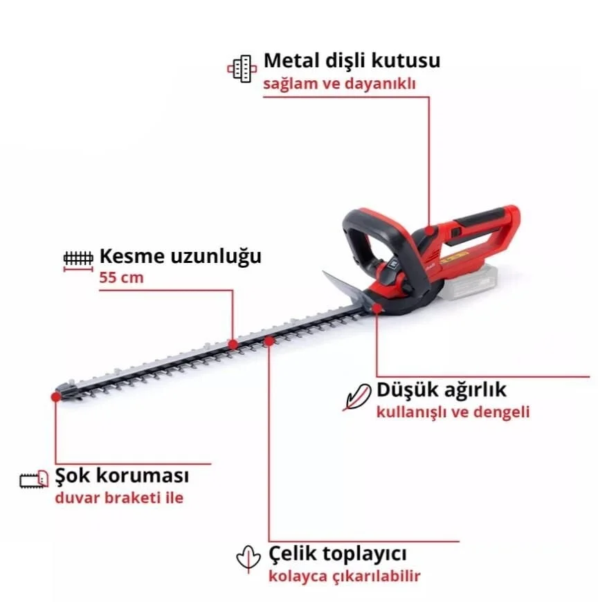 İthalat®  GC CH 1855/1 Lİ Solo Çit Budama Aküsüz