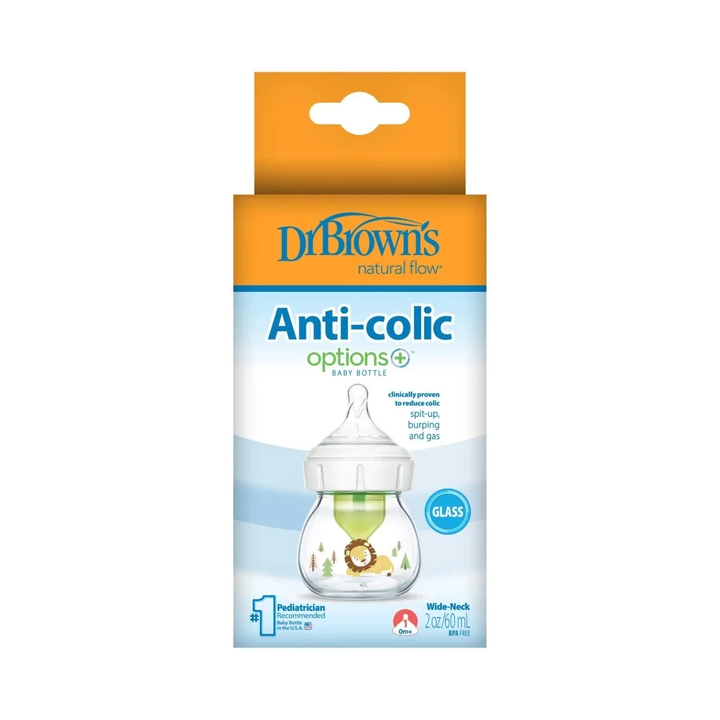 İthalat®   Geniş Ağız Anti Kolik Options+ Cam Biberon 60 ml