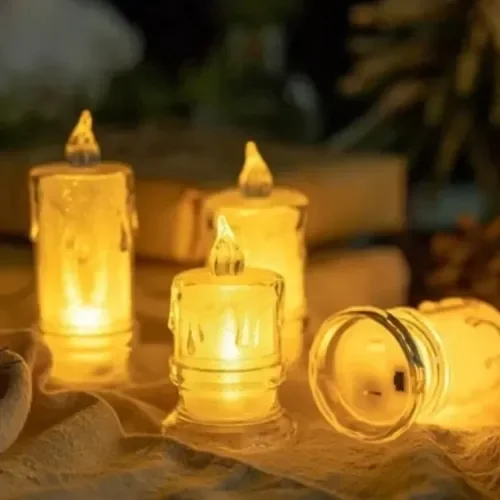 İthalat® Gerçekçi Titrek Alev Efektli Pilli LED Mum 12'li Paket