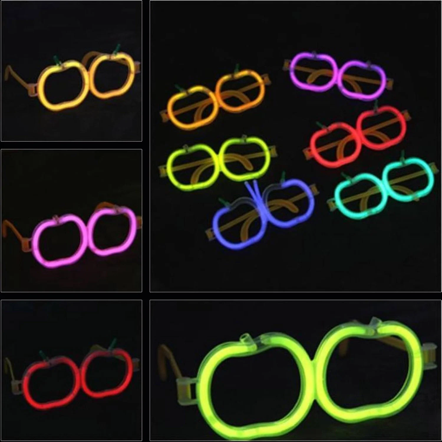 İthalat® Glow  Elma Gözlük - Glow Partisi Gözlüğü - Glow  Gözlük 12 Adet