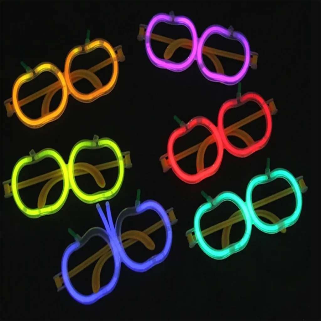 İthalat® Glow Stick Elma Gözlük - Glow Partisi Gözlüğü - Glow Stick Gözlük 12 Adet