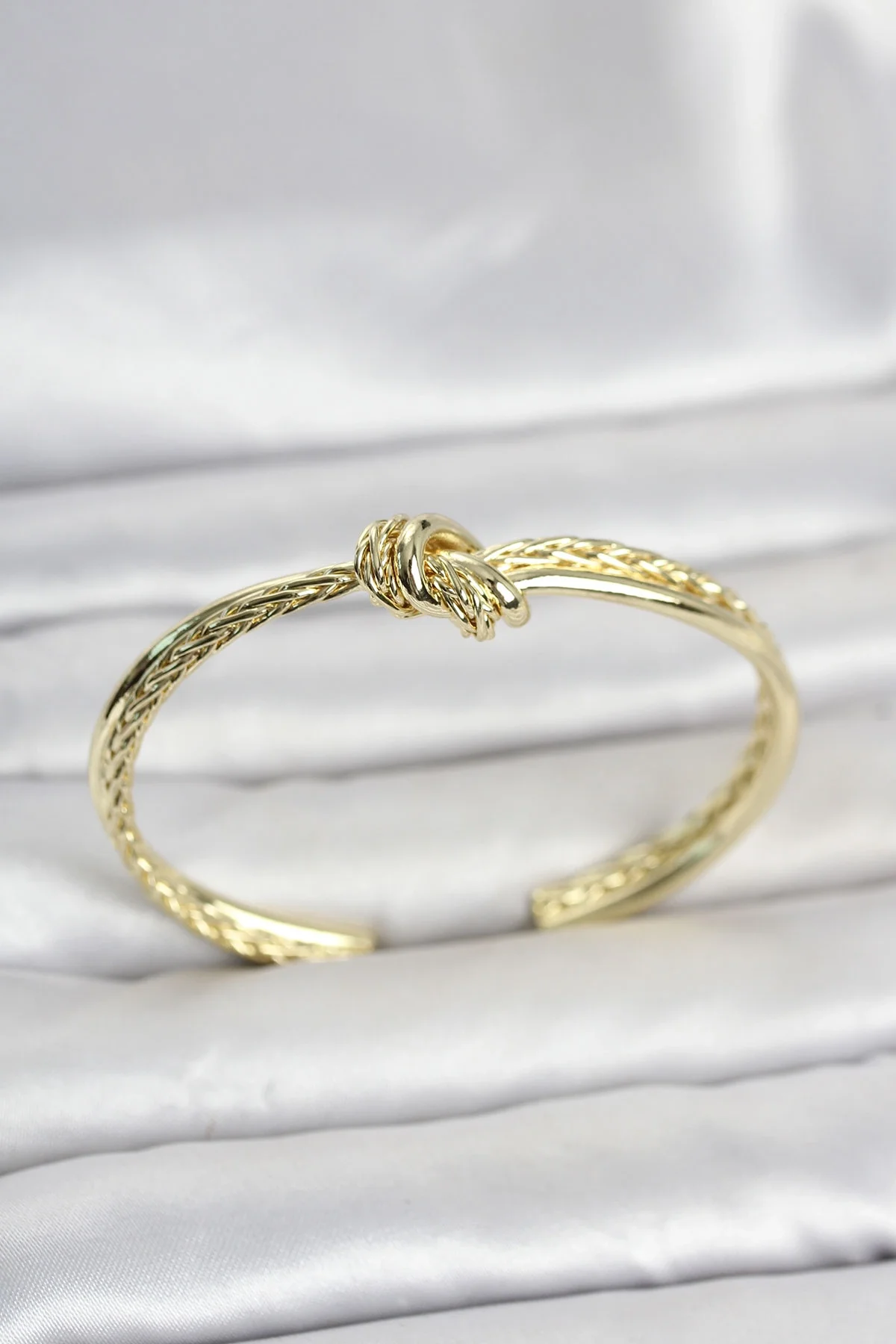 İthalat® Gold Renk Düğüm Model Pirinç Kadın Bileklik