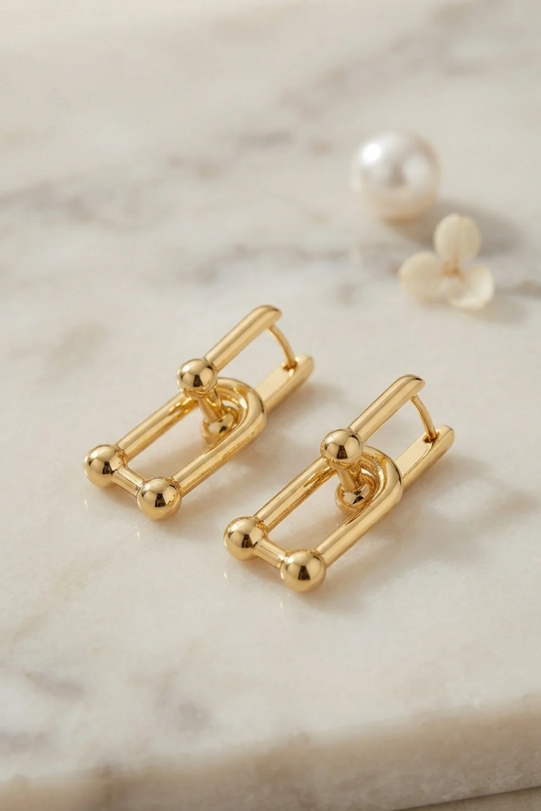 İthalat® Gold Renk Pirinç Tifani Model Kadın Küpe