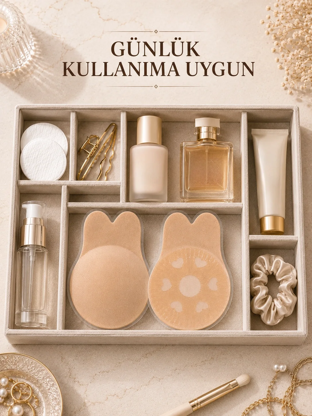 İthalat® Görünmez Kendinden Yapışkanlı Destek Pedi Yeniden Kullanılabilir Silikon Destek Pedi