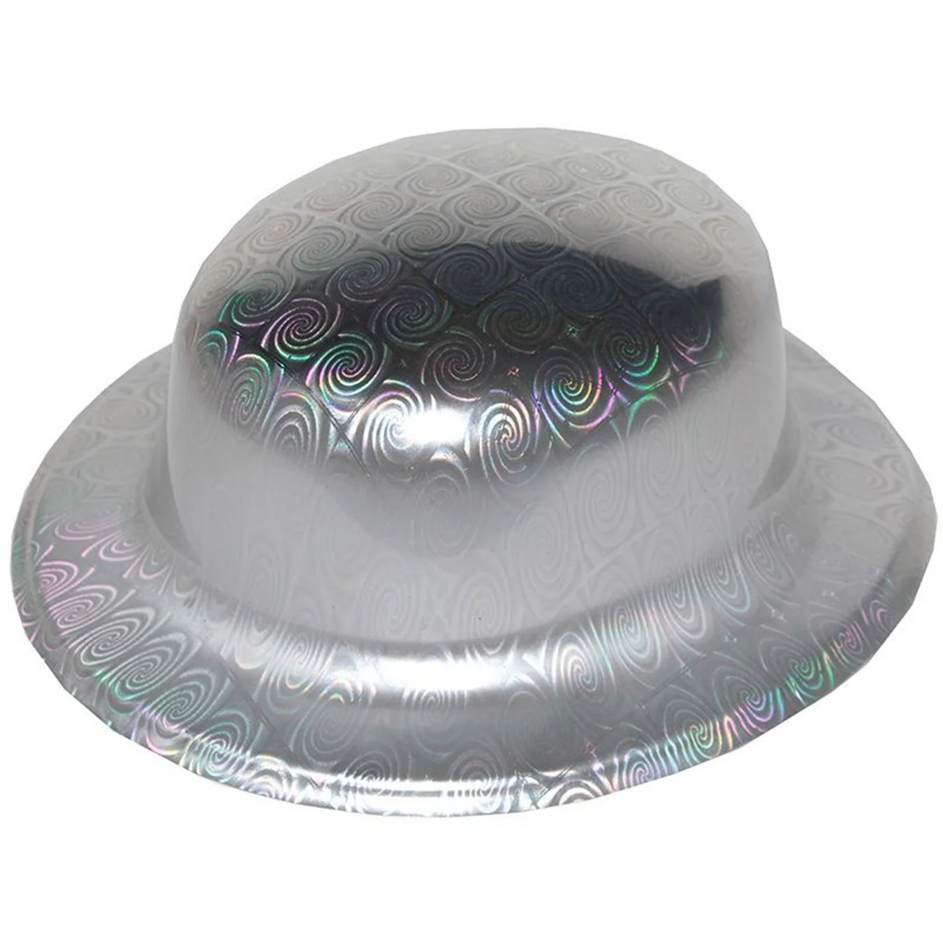 İthalat® Gümüş Renk Hologramlı Plastik Yuvarlak Melon 27x24 cm İthalat® Gümüş Renk Hologramlı Plastik Yuvarlak Melon 27x24 cm