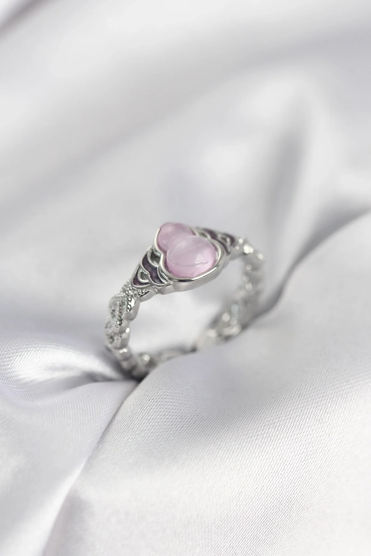 İthalat® Gümüş Renk Pembe Damla Model Kadın Yüzük