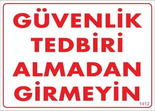İthalat® Güvenli Tedbiri Uyarı Levhası 25x35 KOD:1412 İthalat® Güvenli Tedbiri Uyarı Levhası 25x35 KOD:1412