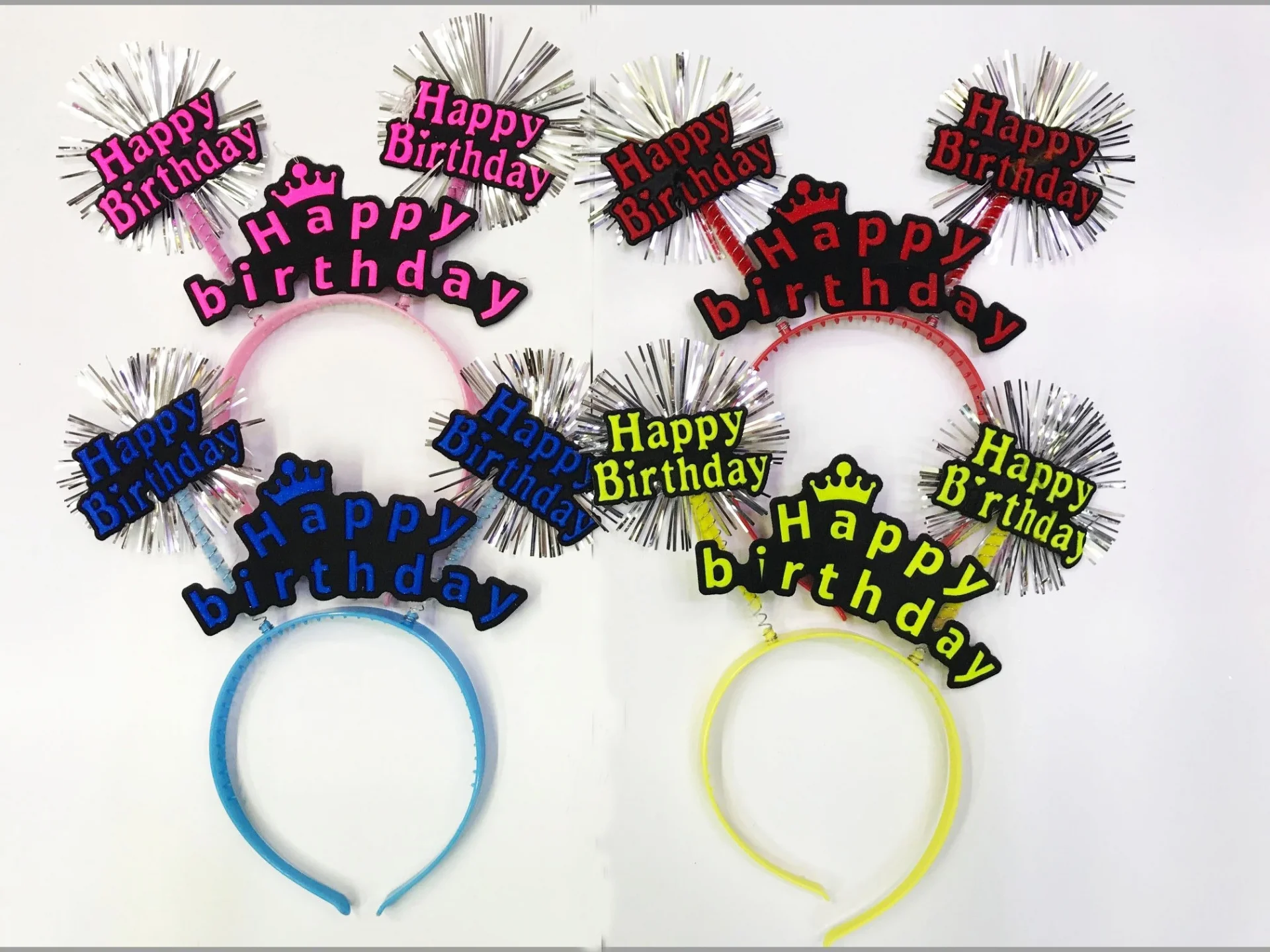 İthalat® Happy Birthday Neon Renk Doğum Günü Tacı 12 Adet