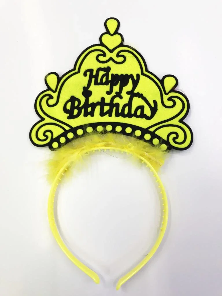 İthalat® Happy Birthday Yazılı Neon Renk Taç 12 Adet