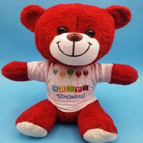 İthalat® Happy Birthday Peluş Kırmızı Ayı