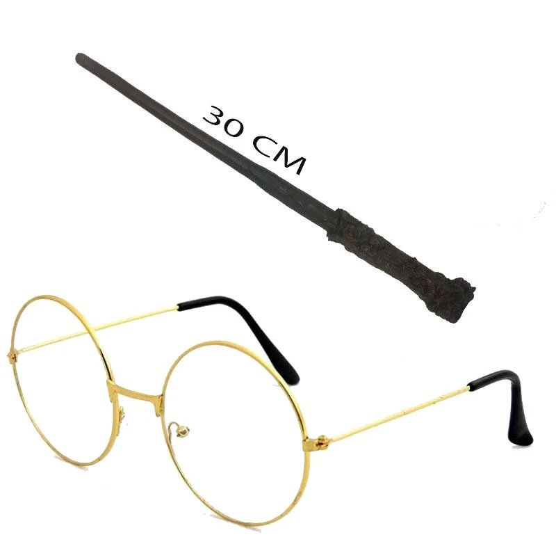 İthalat® Harry Potter Asası 30 cm ve Metal Harry Potter Gözlüğü