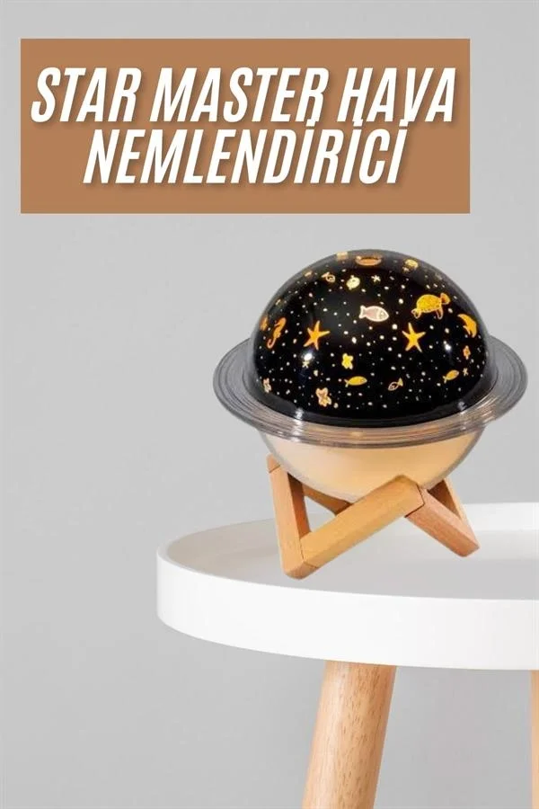 İthalat® Hava Nemlendirici Led Işıklı Gece Lambası Yıldız Görünümlü Renk Değiştiren