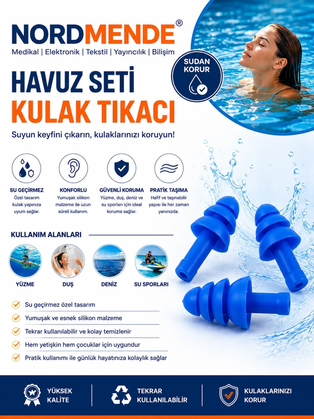 İthalat® Havuz Seti Silikon Kulak Tıkacı Su Sporları Yüzme Deniz Duş İçin Su Geçirme Engel Tıkaç İthalat® Havuz Seti Silikon Kulak Tıkacı Su Sporları Yüzme Deniz Duş İçin Su Geçirme Engel Tıkaç Fiyatı, Yorumları ve Özellikleri