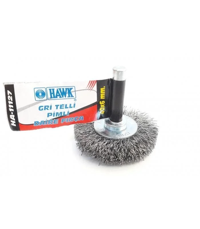 İthalat® Hawk HA11127 Pimli Gri Tel Daire Fırça 40x6 mm İthalat® Hawk HA11127 Pimli Gri Tel Daire Fırça 40x6 mm