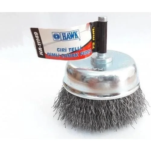 İthalat® Hawk HA11147 Pimli Gri Tel Çanak Fırça 65 mm