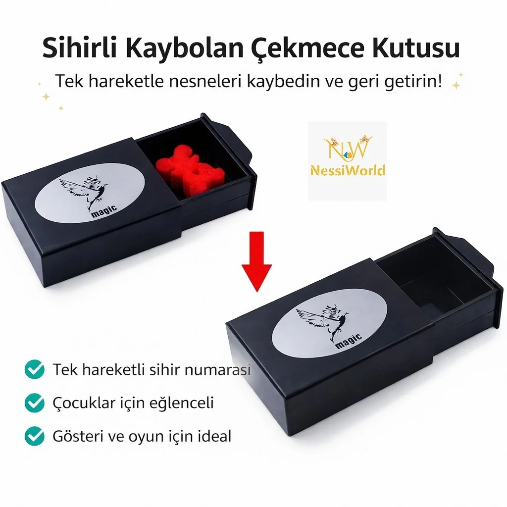İthalat® Herşeyi Kaybeden Sihirli Kutu Sihirli Çekmece 3x10x7 cm