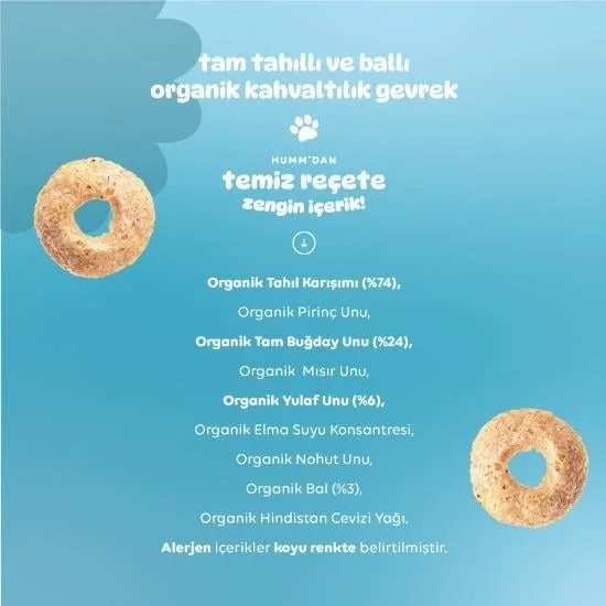 İthalat® Humm Organik Tam Tahıllı ve Ballı Kahvaltılık Gevrek 80 Gr Fiyatı, Yorumları ve Özellikleri