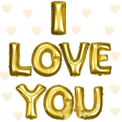 İthalat® I Love You Folyo Balon Altın Renk 35 CM İthalat® I Love You Folyo Balon Altın Renk 35 CM