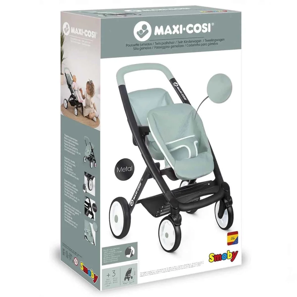 İthalat® İkiz Oyuncak Bebek Arabası Yeşil