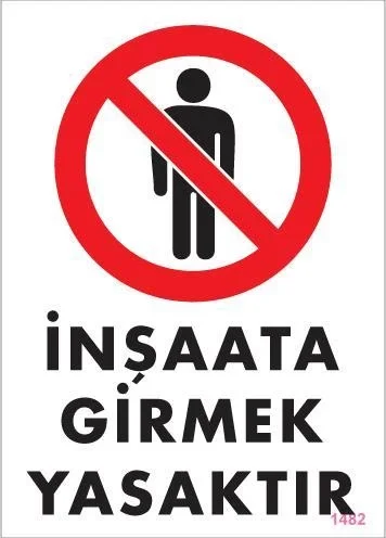İthalat® İnşaata Girmek Yasaktır Levhası 25x35 KOD:1482