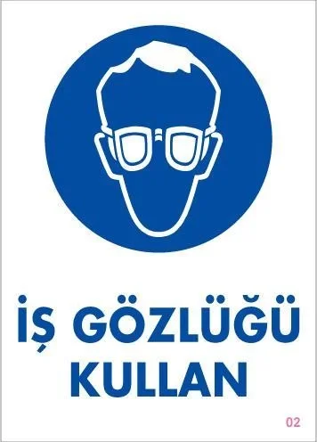 İthalat® İş Gözlüğü Kullan Uyarı Levhası 25x35 KOD:2 İthalat® İş Gözlüğü Kullan Uyarı Levhası 25x35 KOD:2