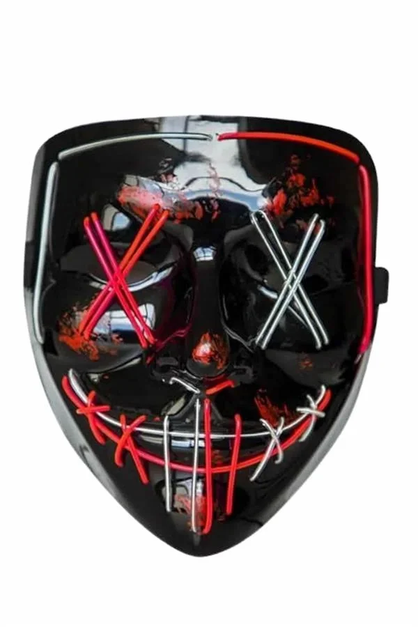 İthalat® Işıklı Led Maske Parti Eğlence Maskesi Hallowen Neon Maske
