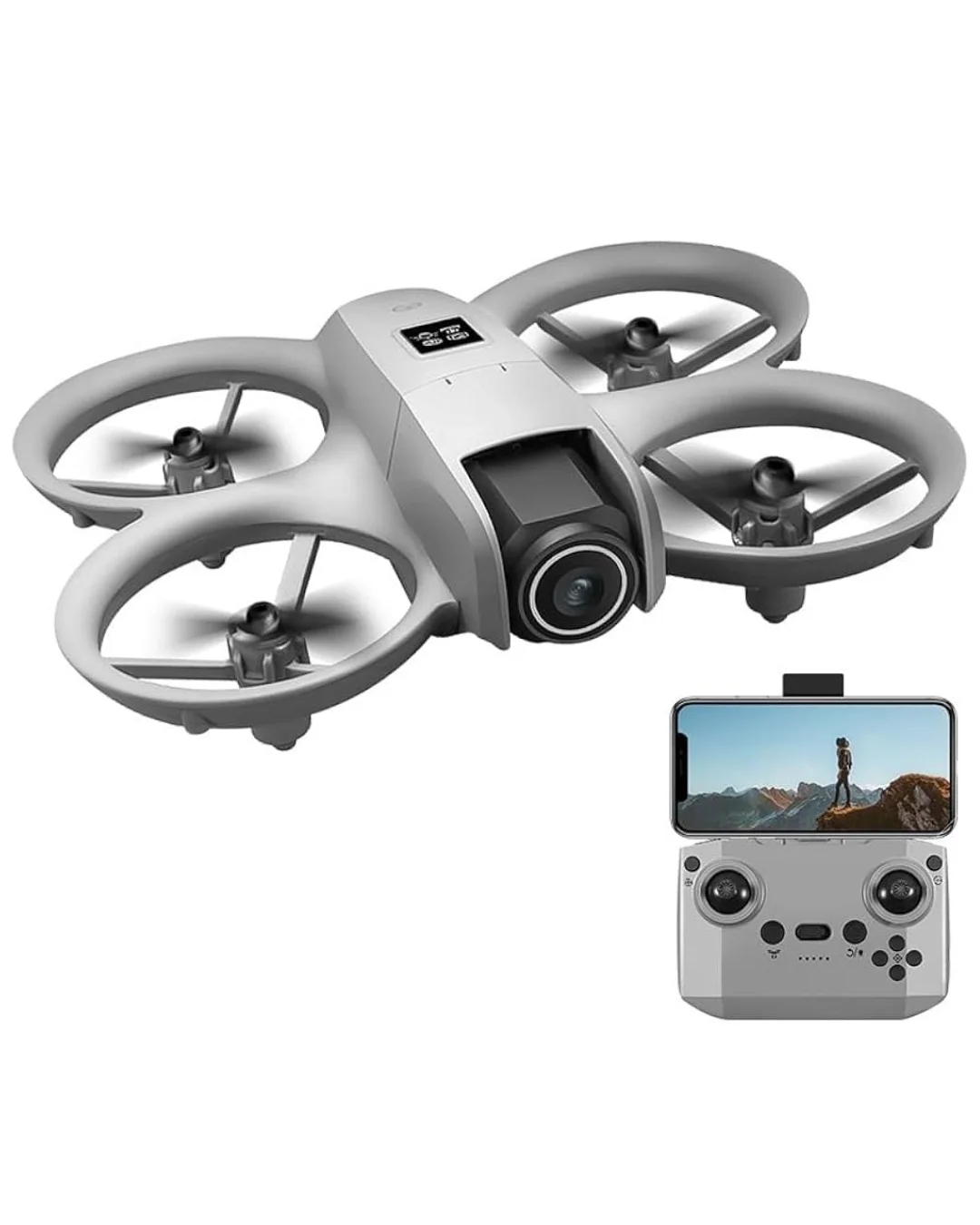 İthalat® Işıklı Mini Drone Çift Batarya ve Yedek Pervane Setli