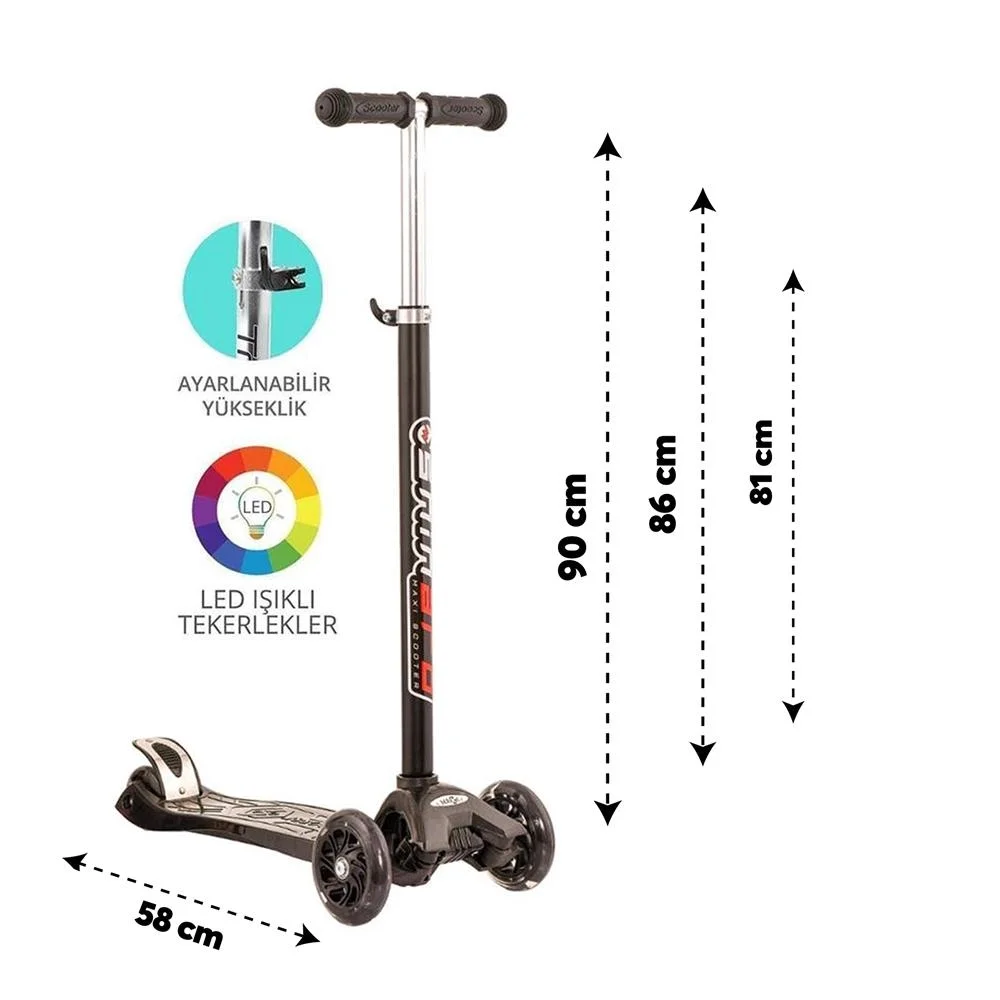 İthalat® IŞIKLI SCOOTER SİYAH