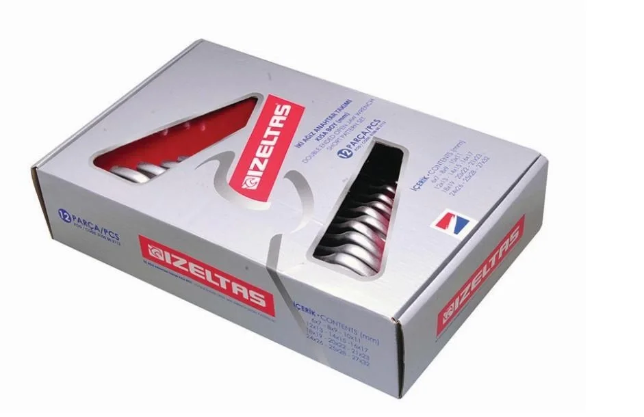 İthalat® İzeltaş 0100 İki Ağız Anahtar Takımı Kısa Boy 8 Parça
