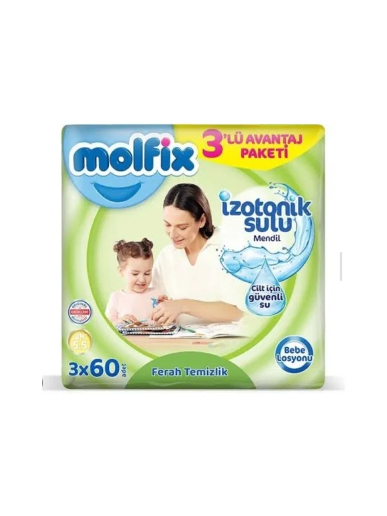 İthalat®   İzotonik Sulu Ferah Temizlik Islak Havlu Mendil 3'Lü 180 Yaprak