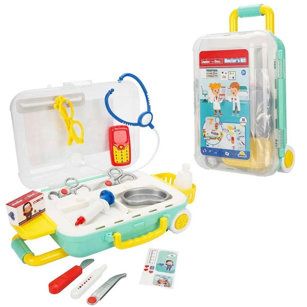 İthalat® Junior Doc. Çekçekli Bavul Doktor Seti 18 Parça