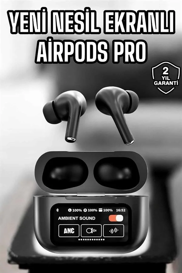 İthalat® Kablosuz Bluetooth Kulaklık Ekranlı Uzun Şarj Süreli ANC Destekli