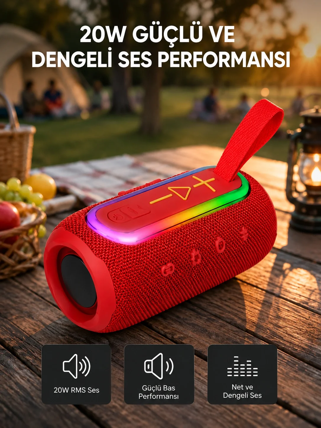 İthalat® Kablosuz Hoparlör – Bluetooth 5.1, Güçlü Bas ve 10 Metre Menzil
