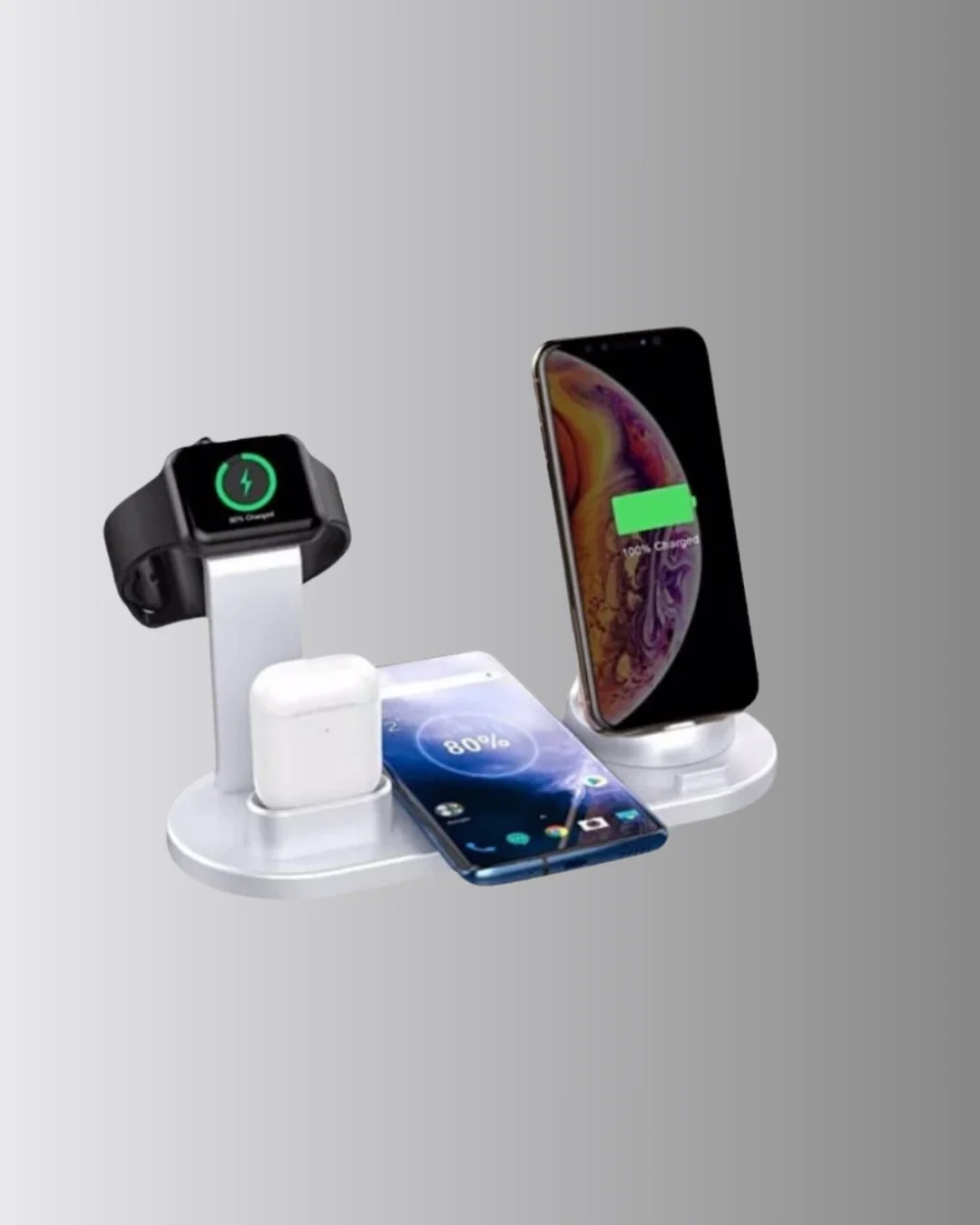 İthalat® Kablosuz Şarj İstasyonu 4’ü 1 Arada iPhone Watch ve AirPods Uyumlu