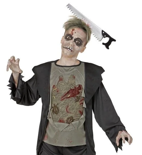 İthalat® Kafaya Saplanmış Halloween Kanlı Testere Şaka Tacı