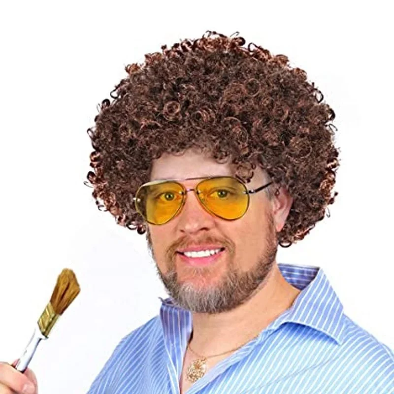 Kahve Renk Kıvırcık Afro Bonus Peruk