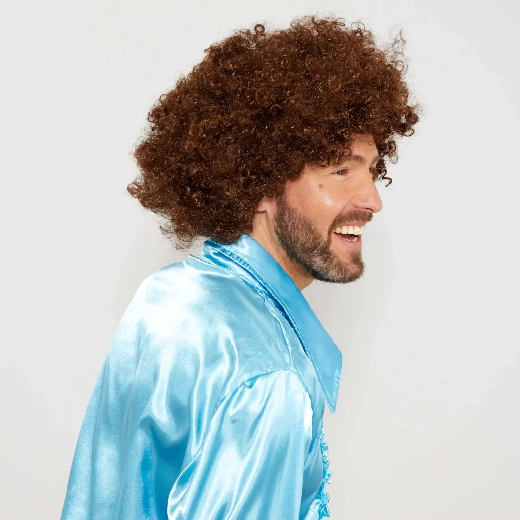 İthalat® Kahve Renk Kıvırcık Afro Bonus Peruk