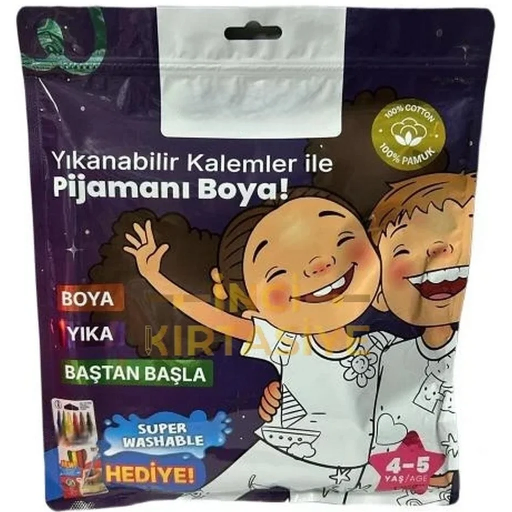 Kalem Hediyeli Boyanabilir Pijama 4-5 Yaş Fiyatı, Yorumları ve Özellikleri