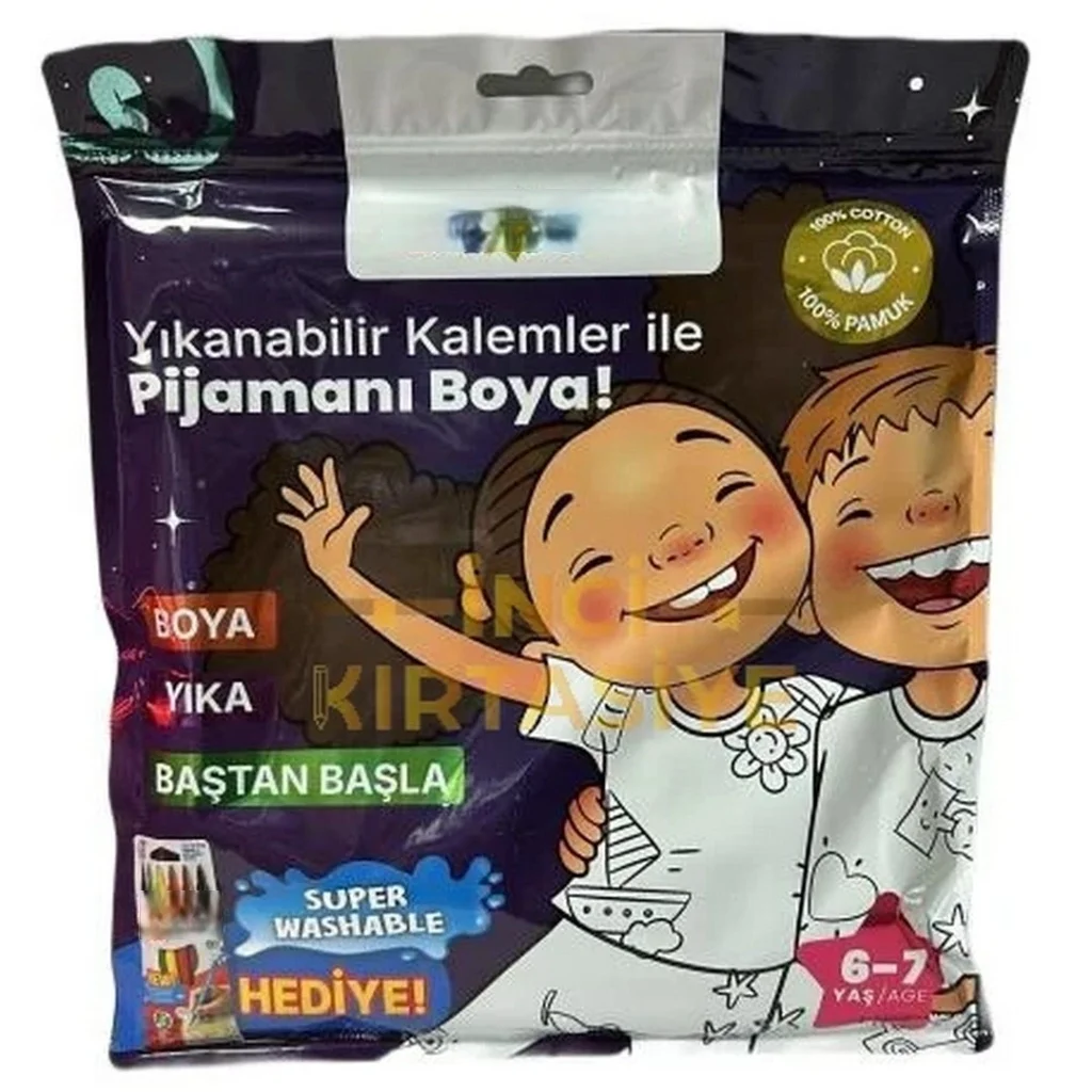 Kalem Hediyeli Boyanabilir Pijama 6-7 Yaş Fiyatı, Yorumları ve Özellikleri