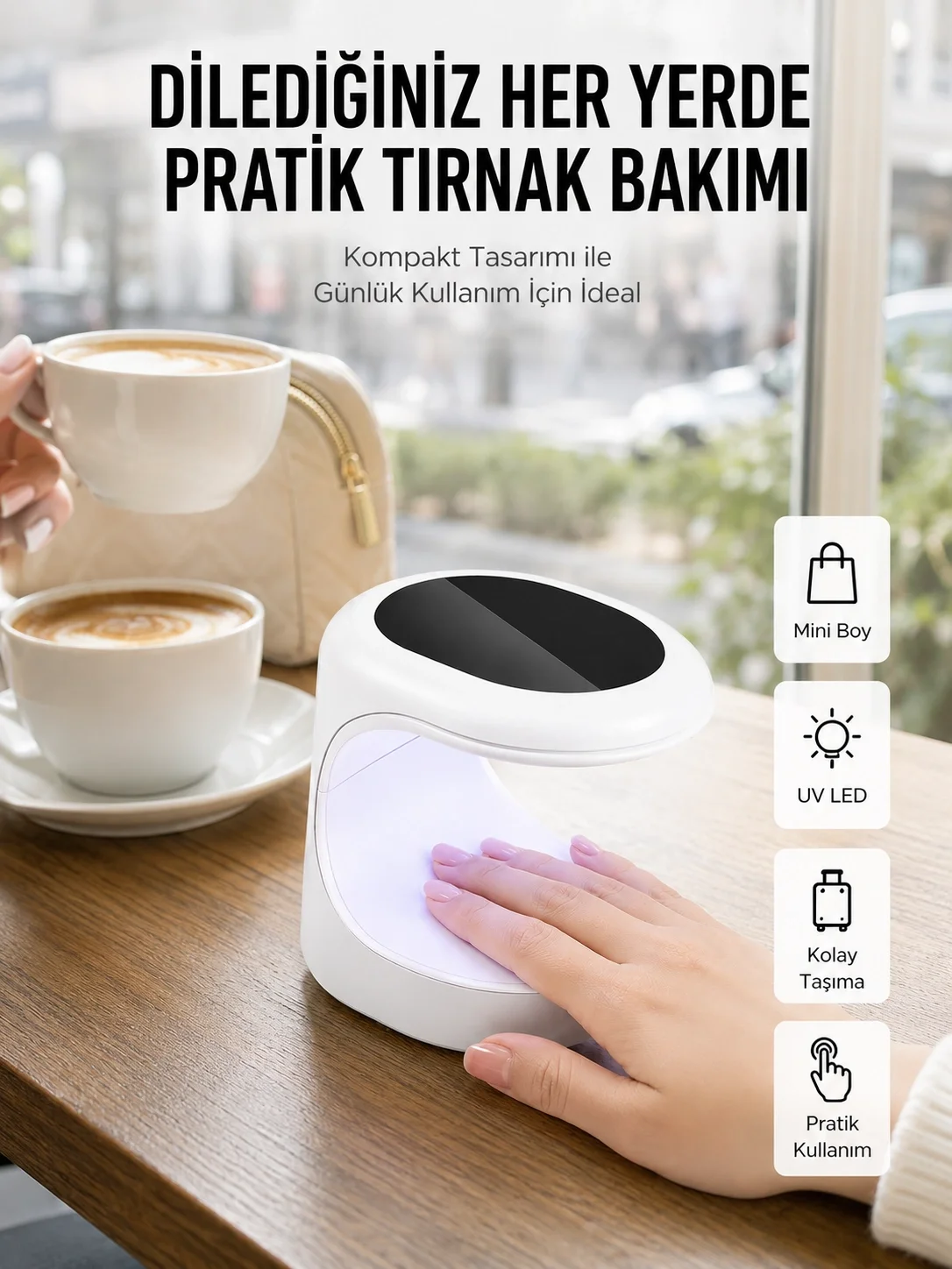 İthalat® Kalıcı Oje Kurutucu UV Led Teknolojisi Taşınabilir Mini Tırnak Kurutucu