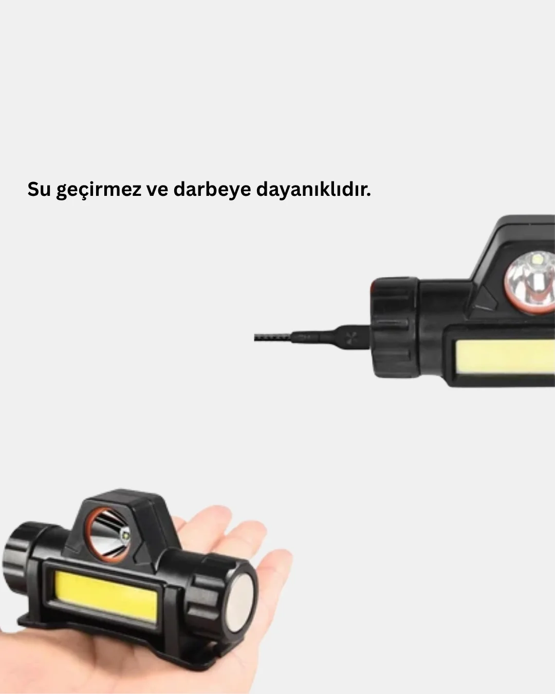 İthalat® Kamp ve Doğa İçin Şarjlı LED Baş Feneri – Mıknatıslı, Su Geçirmez