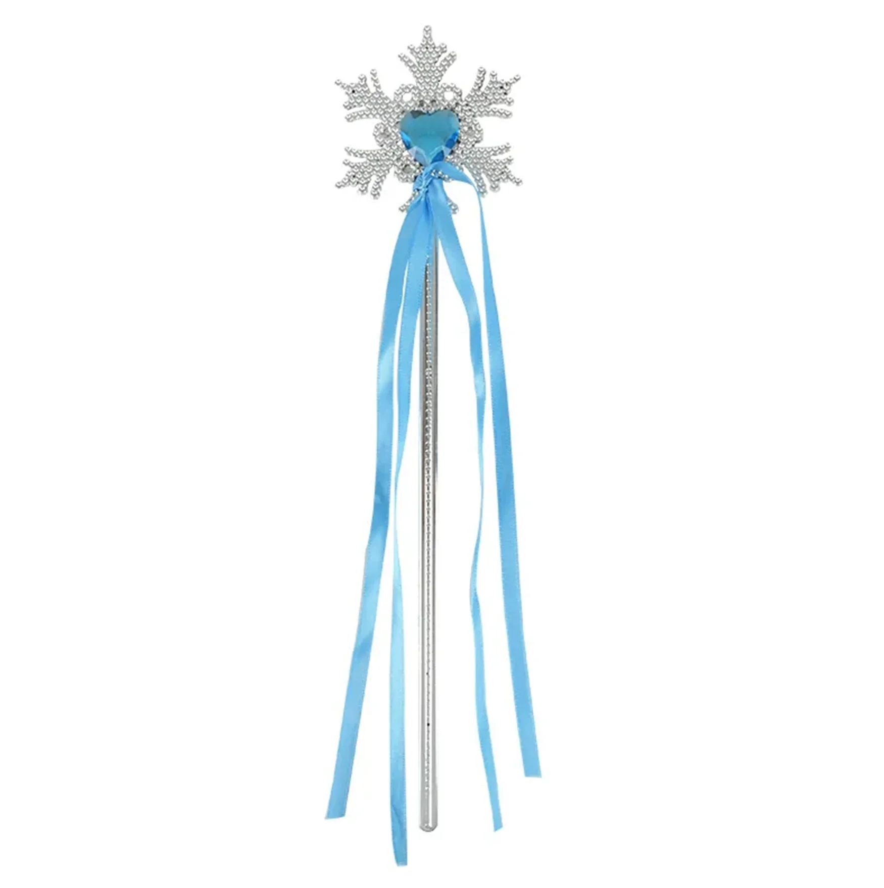 İthalat® Kar Taneli Mavi Kalp Taşlı Saten Kurdeleli Karlar Ülkesi Elsa Asası Sopası 34 cm İthalat® Kar Taneli Mavi Kalp Taşlı Saten Kurdeleli Karlar Ülkesi Elsa Asası Sopası 34 cm