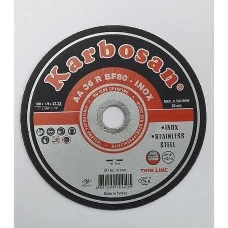 İthalat® Karbosan Thinline İnox Kesici 180X1,9X22,23 mm