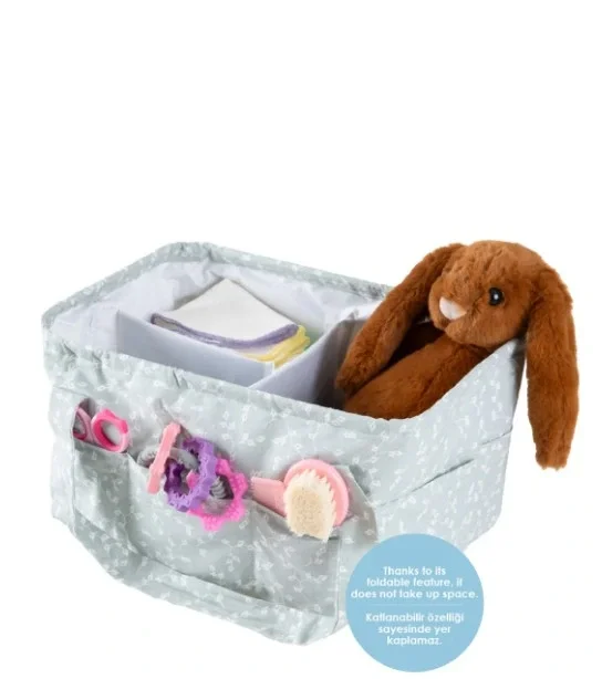 İthalat®  Katlamalı Anne &amp; Bebek Organizer 795 Yeşil Çiçek